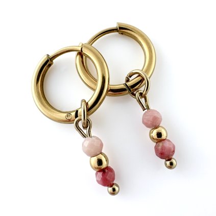 Kruhové náušnice s rodonitem Marlen