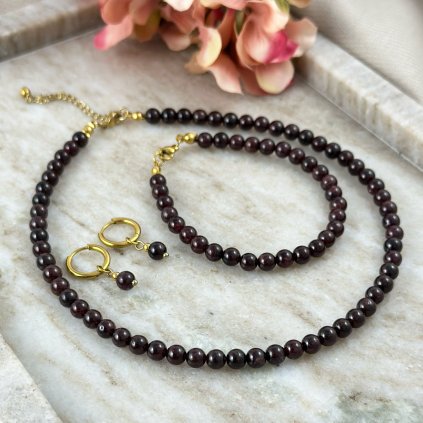 Souprava šperků z granátu Aurora