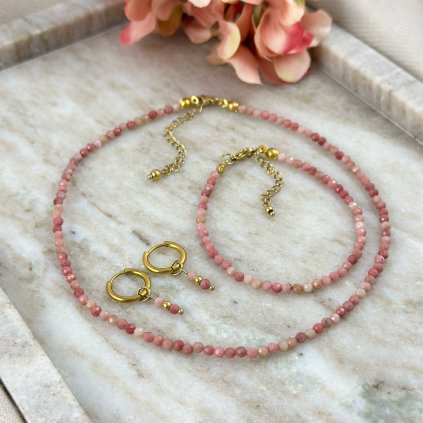 Souprava šperků s rodonitem Marlen