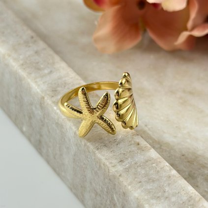 Prsten s mořskou hvězdou z chirurgické oceli Mare