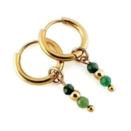Kruhové náušnice se smaragdem