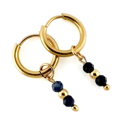 Kruhové náušnice se safírem