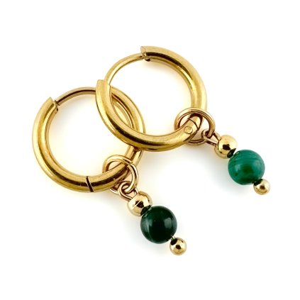 Kruhové náušnice s malachitem