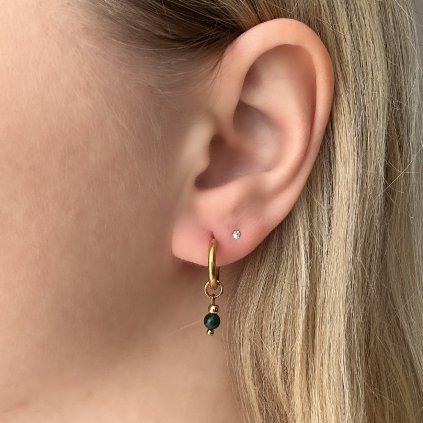 Kruhové náušnice s malachitem