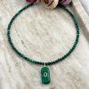 Náhrdelník s malachitem a přívěskem