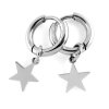 Kruhové náušnice z chirurgické oceli Star - stříbrné