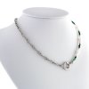 Náhrdelník z chirurgické oceli se smaragdy a říčními perlami Carmen