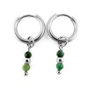 Kruhové náušnice z chirurgické oceli se smaragdem