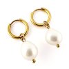 Náušnice kruhy s velkou barokní perlou