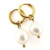 Náušnice kruhy s velkou barokní perlou