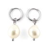 Náušnice kruhy s velkou barokní perlou