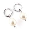 Náušnice kruhy s velkou barokní perlou
