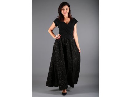 Šaty Mušelínky černé, zlatý hvězdný prach Katy Yaksha fashion