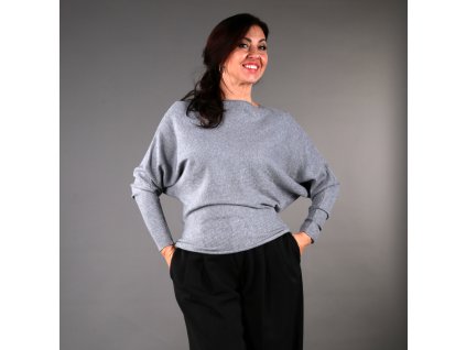 Netopýří svetr s jemným vroubkem