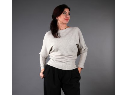 Netopýří svetr s jemným vroubkem