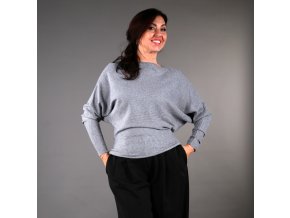 Netopýří svetr s jemným vroubkem