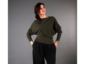 Netopýří svetr s jemným vroubkem