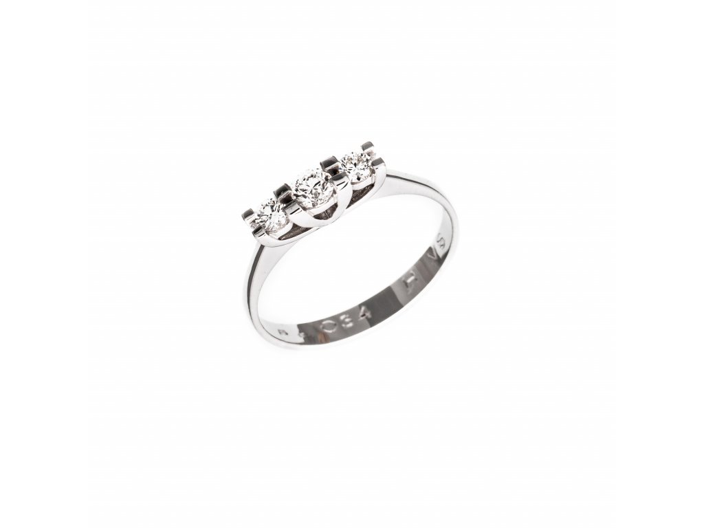 Diamantový prsten z bílého zlata - Maris - zlatnický ateliér