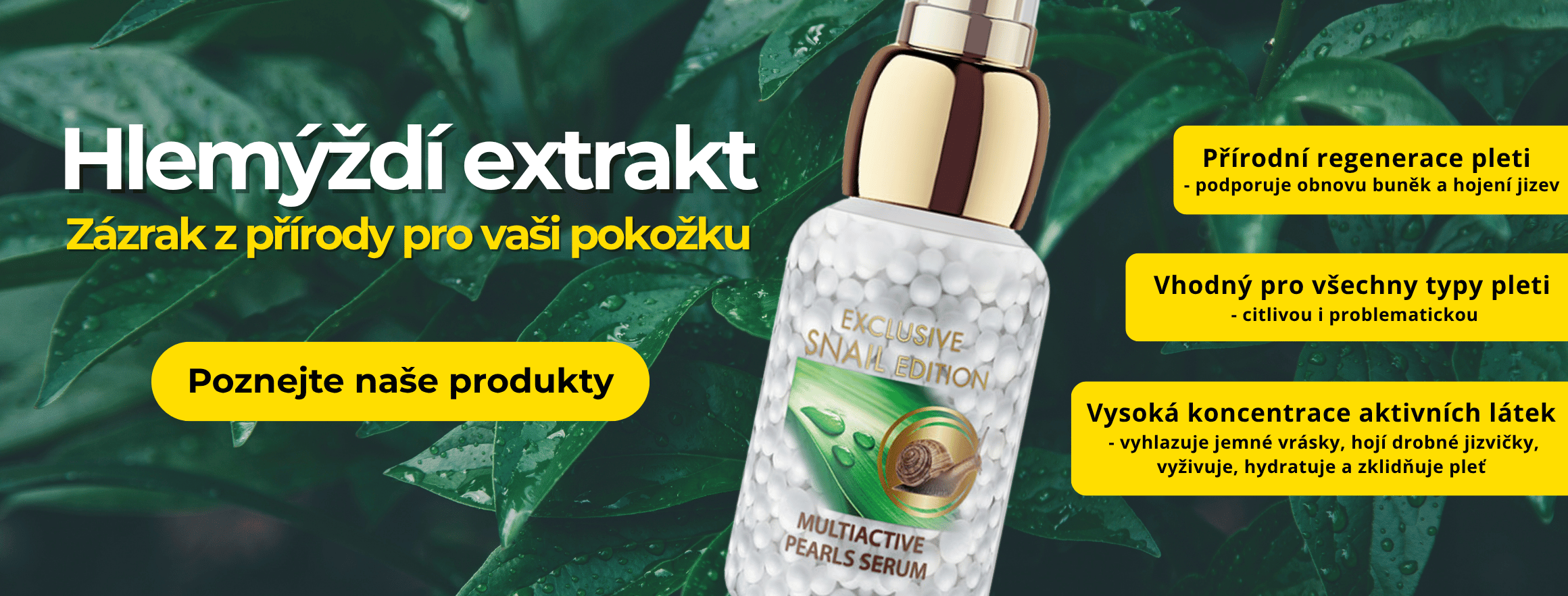 banner - hlemýždí extrakt - zázrak z přírody - desktop