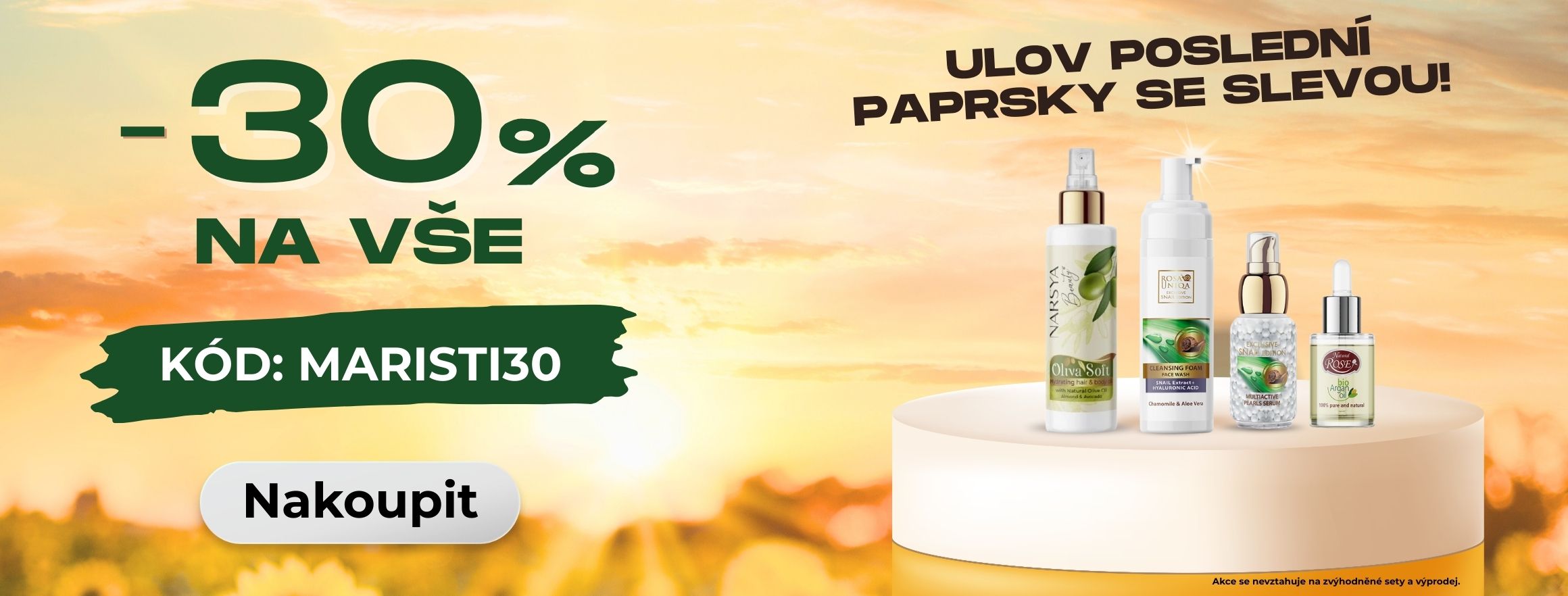 Ulov poslední paprsky se slevou - 30% sleva na vše - desktop