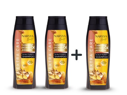 Set 2 + 1 zdarma GINGER & HONEY & KERATIN šampón na vlasy