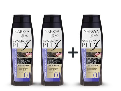 Set 2 + 1 zdarma GARLIC + KERATIN + KOLAGEN šampon pro růst vlasů