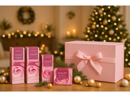 Vánoční dárkový set Jogurt & růžový olej – intenzivní hydratace těla
