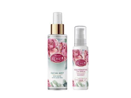Set NATURAL ROSE obličejová mlha a oční sérum