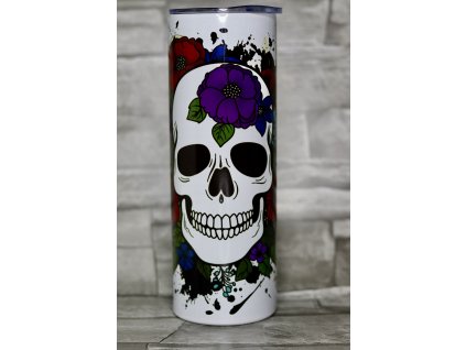 Termokelímek-Lebka s květinami