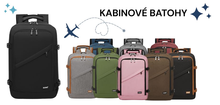 Batohy vhodné do letadla, kabinové batohy, cestovní batohy