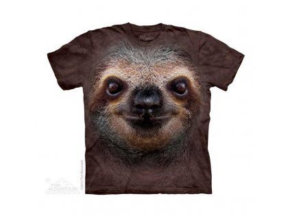 Pánské batikované triko The Mountain - Sloth Face - hnědé