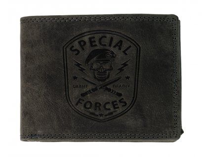 Luxusní kožená peněženka Special Forces - černá