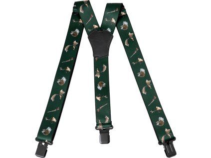 Myslivecké kšandy s jelenem