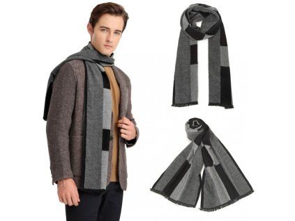 Pánská zimní stylová šála - černý