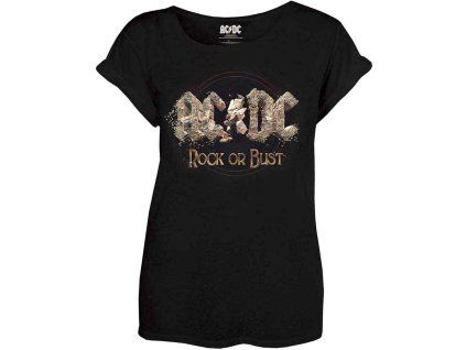 Dámské tričko AC/DC: ROCK OR BUST - černá