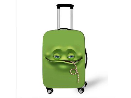 Elastický obal na kufr Crazy Face 07 - zelený