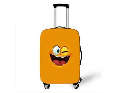 Elastický obal na kufr Crazy Face 08 - okrová