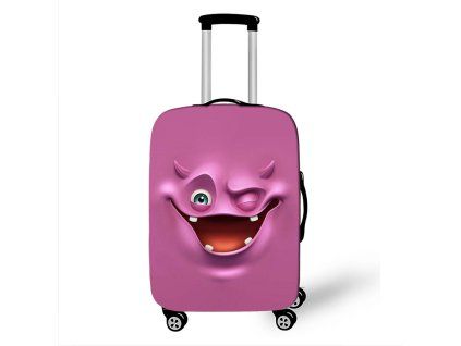 Elastický obal na kufr Crazy Face 12 - růžový