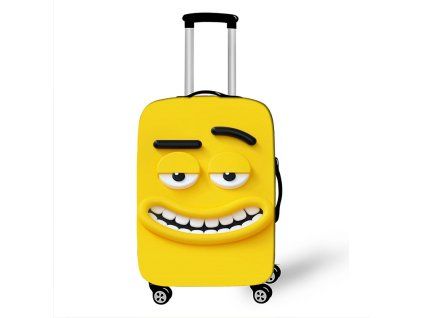 Elastický obal na kufr Crazy Face 15 - zářivě žlutý