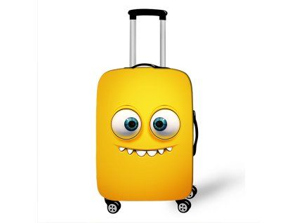 Elastický obal na kufr Crazy Face 16 - oranžovožlutý