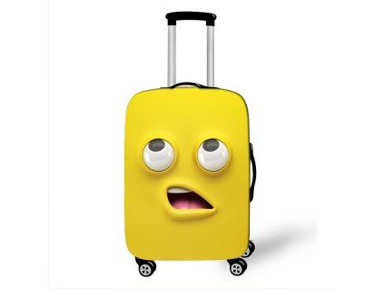 Elastický obal na kufr Crazy Face 17 - žlutý
