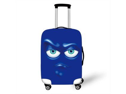 Elastický obal na kufr Crazy Face 18 - tmavě modrý