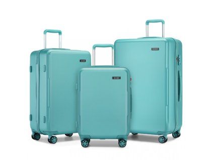 3dílná minimalistická sada kufrů z ABS+PC - 33/60/92 L Kono – modrá