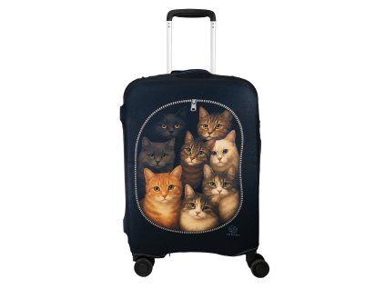 Elastický obal na kufr - “Kufr plný koček” - Abbara