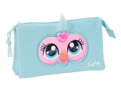 Tříkomorový penál Furby Safta - modrý