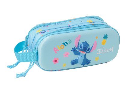 Dvoukomorový 3D penál Stitch Safta - modrý