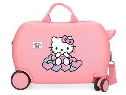 Dětský kufřík na kolečkách - odražedlo - Hello Kitty - 24,5 L