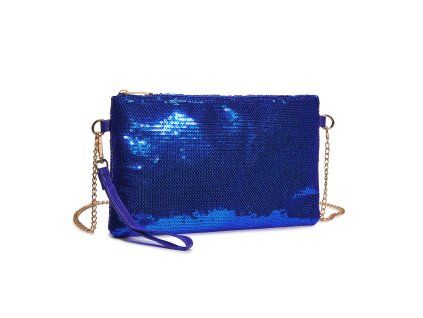 Elegantní večerní kabelka s flitry - navy