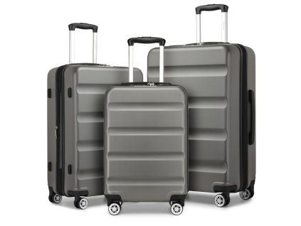Sada tří cestovních ABS+PC kufrů Kono - šedá