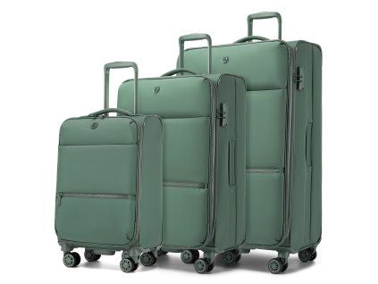 Sada 3 lehkých softshellových kufrů Kono 32/76,5/112 L - zelená